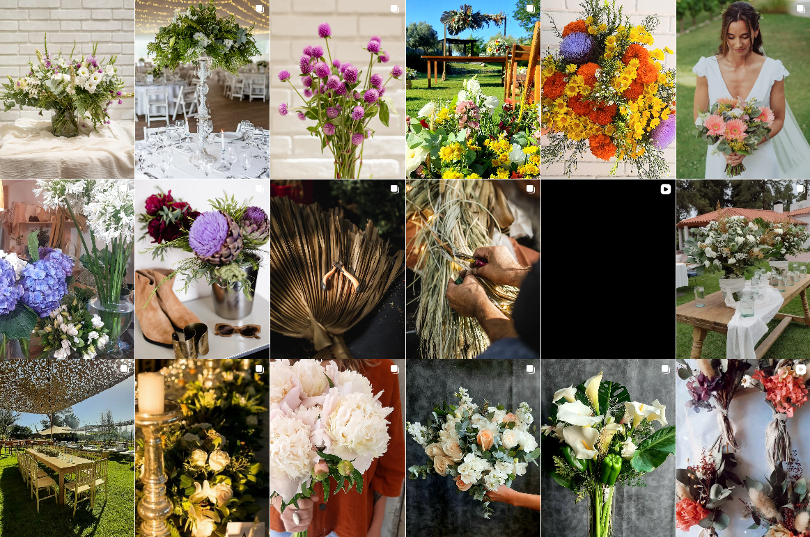 Instagram de Garabedian antes: detalles florales y trabajo artesanal