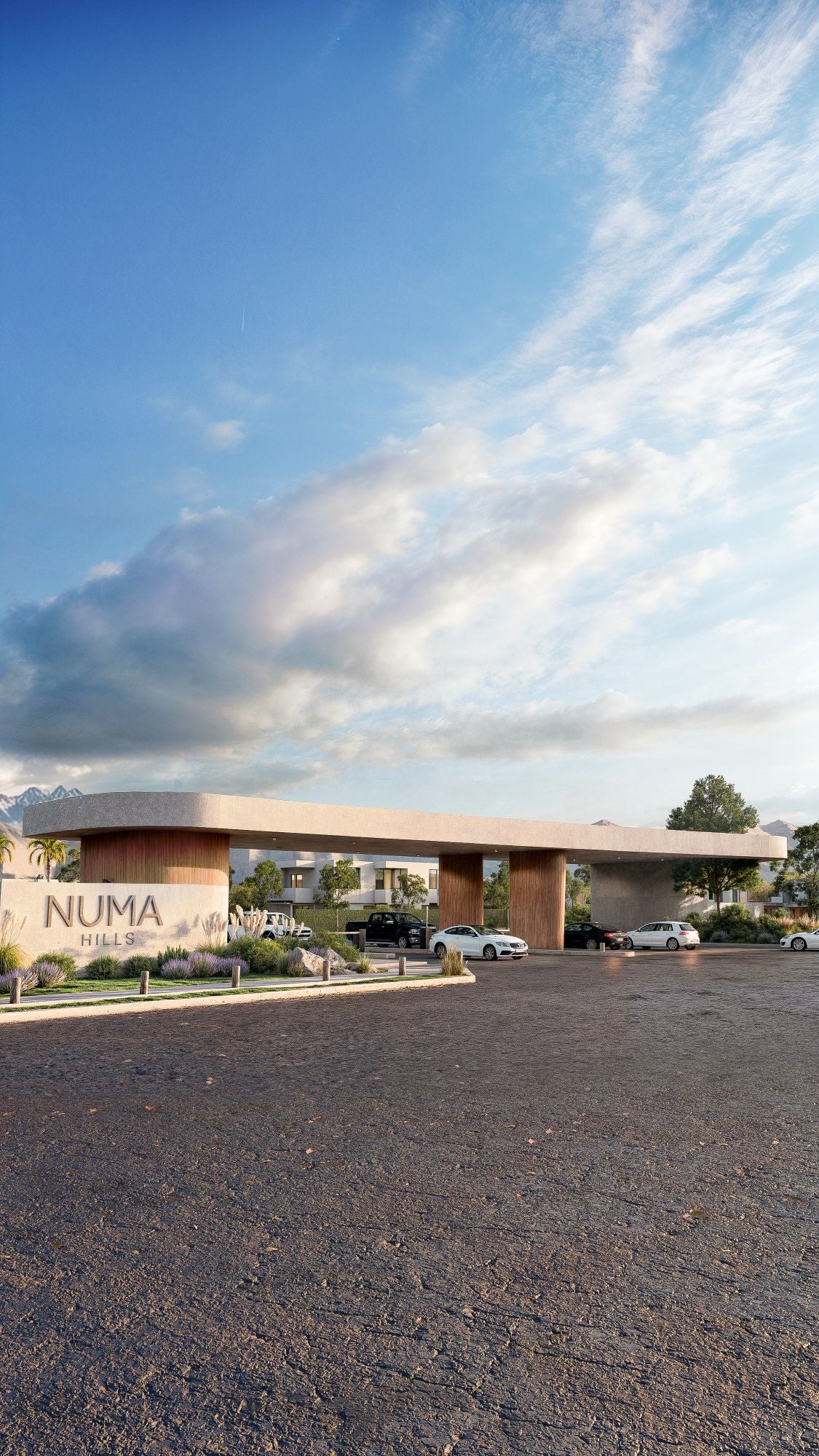 Render del pórtico de acceso de NUMA